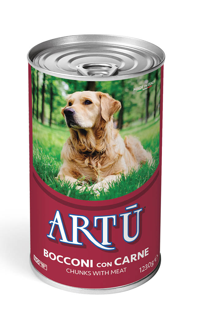 Bocconi Artù con carne per cani AGRIAPPIA, pezzi di carne naturale in omaggio, perfetti per l'alimentazione animale