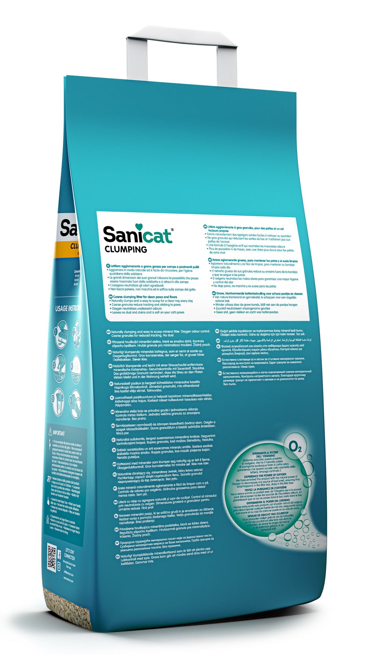 Gabbia di lettiera Sanicat Agglomerante Senza Profumo di AGRIAPPIA, lettiera per animali con granuli agglomeranti naturali