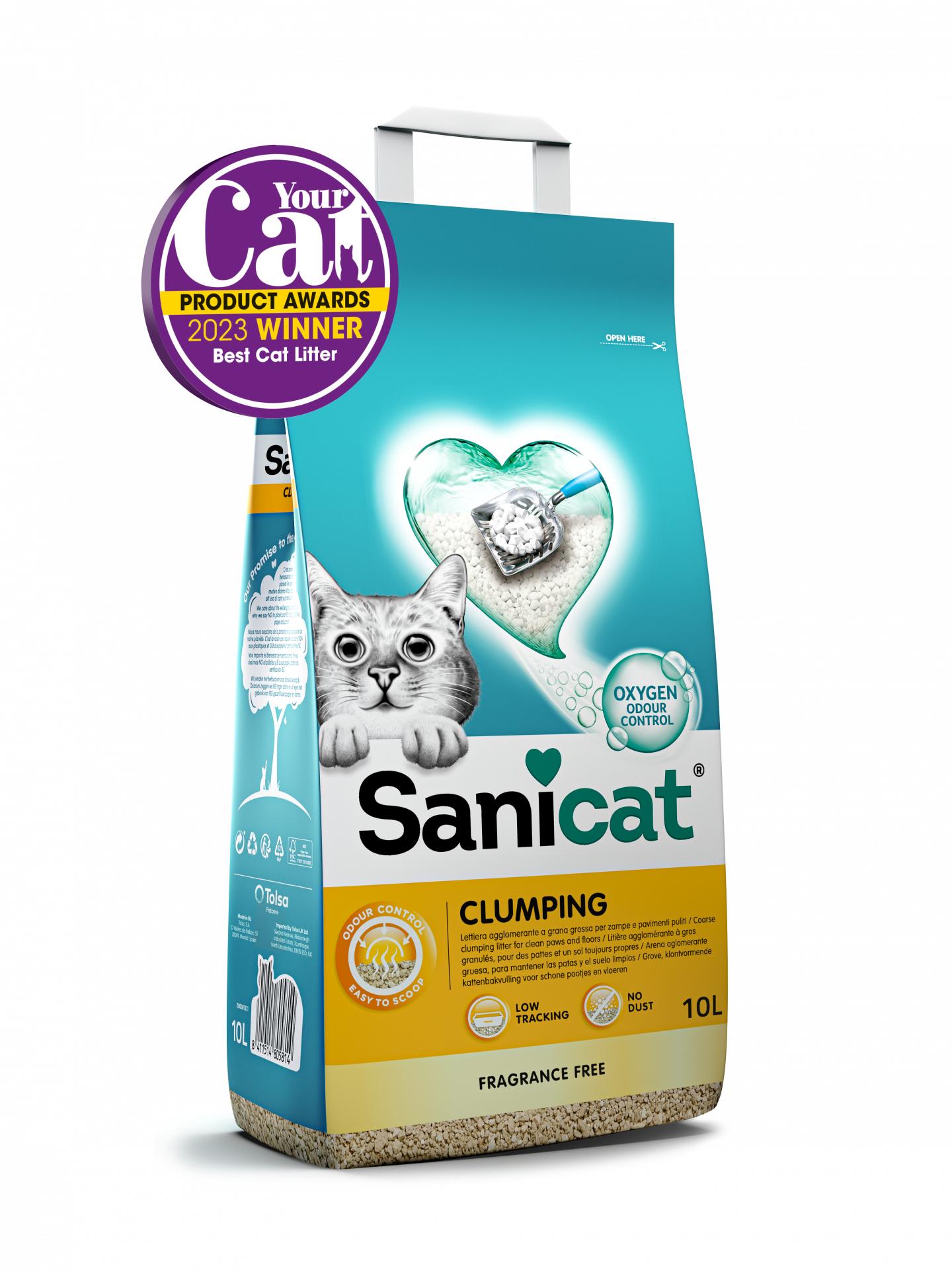 Letto di gattino con lettiera Sanicat Agglomerante Senza Profumo AGRIAPPIA, lettiera per gatti che forma ciuffi compatte