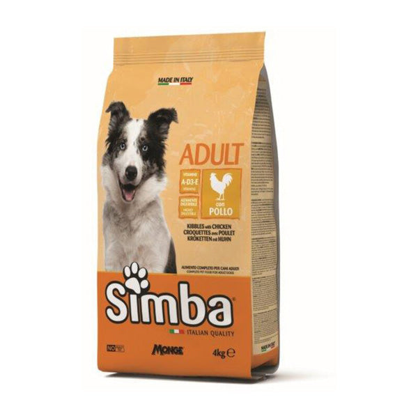 MONGE Simba Crocchette per Cane Adulto al Pollo – Alimento Completo, 4Kg o 20Kg