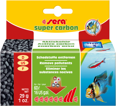Sera Super Carbon – Carbone Attivo per Acquario | Elimina Medicinali, Sostanze Nocive e Coloranti