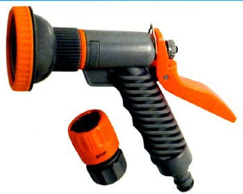 Doccia con pistola e raccordo acqua/stop AgrAppia, attrezzo per irrigazione con ugello e regolatore di flusso