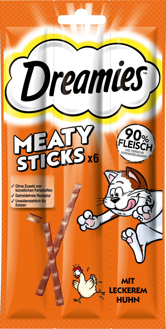 Meaty Sticks - Confezione da 6 con Pollo, 30 g