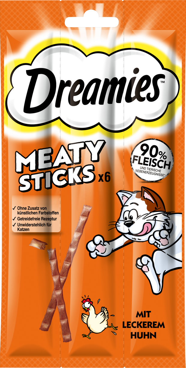Meaty Sticks - Confezione da 6 con Pollo, 30 g