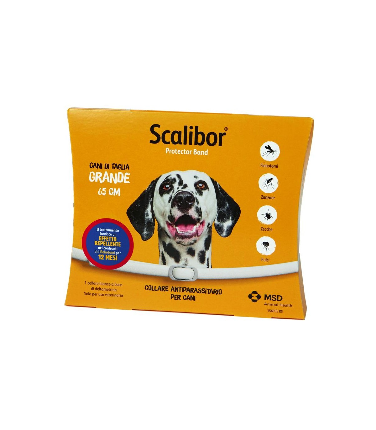 Collare antiparassitario Scalibor AGRIAPPIA per cani, con chiusura regolabile e superficie liscia, protegge da pulci e zecche.
