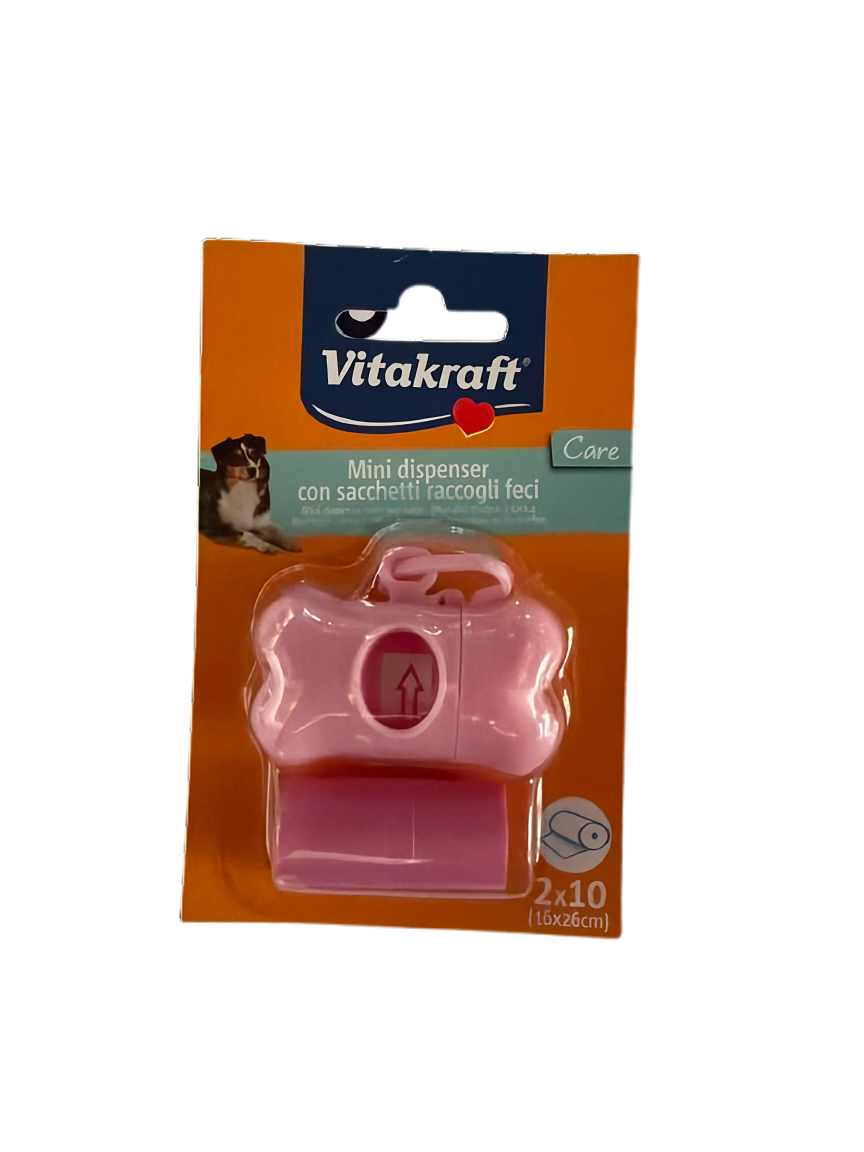 Mini Dispenser Sacchetti Igienici per Cane a Forma di Osso – Con Clip e 20 Sacchetti