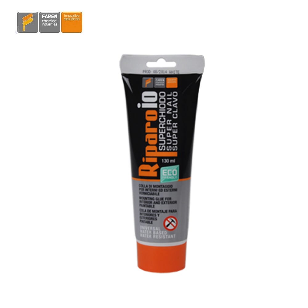 Faren Riparo Io Super Chiodo colla di montaggio, tubetto da 130 ml