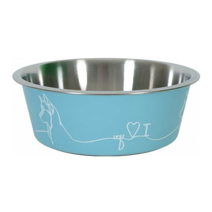 Ciotola per cani in acciaio inox LOVE DOG di AGRIAPPIA, resistente e facile da pulire, con design elegante e robusto.