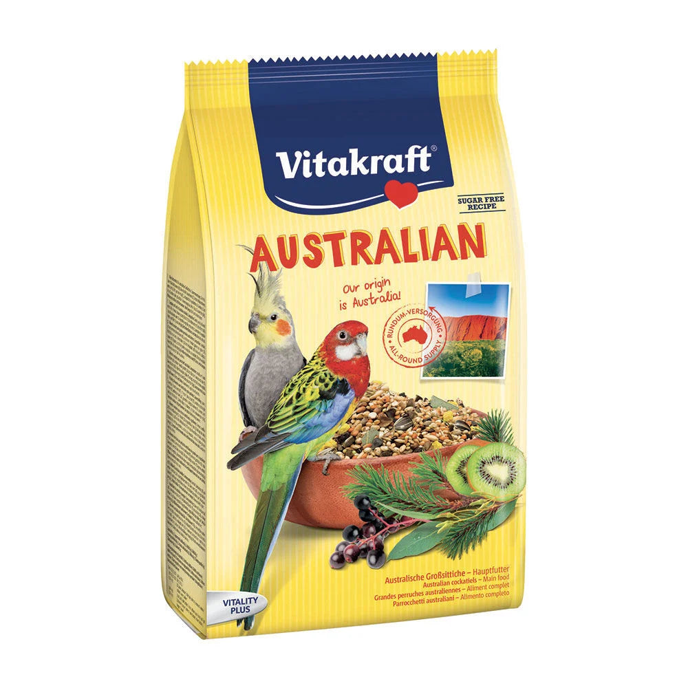 Mischia di semi Vitakraft Australian Parrocchetti AGRIAPPIA in confezione da 750 g, ideale per parrocchetti australiani.