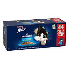 Felix Le Ghiottonerie Pack 44 Bustine – Alimento Umido per Gatti in 3 Gusti