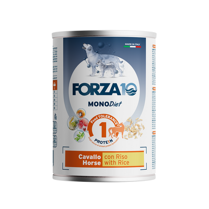 Forza10 Adult Sensitive – Alimento Dietetico Umido Cavallo con Riso per Cani 400g