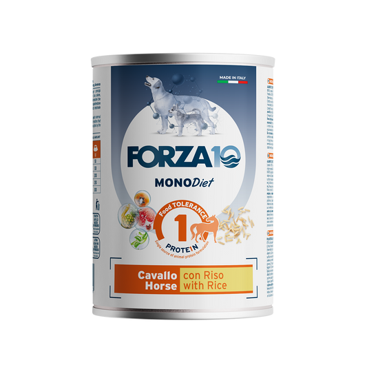 Forza10 Adult Sensitive – Alimento Dietetico Umido Cavallo con Riso per Cani 400g