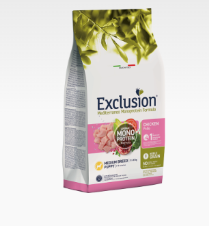 EXCLUSION MEDITERRANEO NOBLE GRAIN CUCCIOLO DI POLLO RAZZA MEDIA