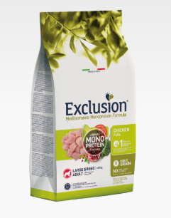 EXCLUSION MEDITERRANEO  NOBLE GRAIN ADULT CHICKEN LARGE BREED 12Kg