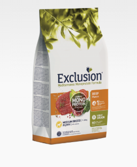 EXCLUSION MEDITERRANEO  NOBLE GRAIN PUPPY BEEF MEDIUM BREED
