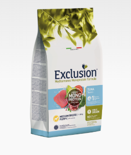 EXCLUSION MEDITERRANEO  NOBLE GRAIN PUPPY TUNA MEDIUM BREED
