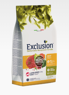 EXCLUSION MEDITERRANEO  NOBLE GRAIN ADULT BEEF LARGE BREED 12Kg