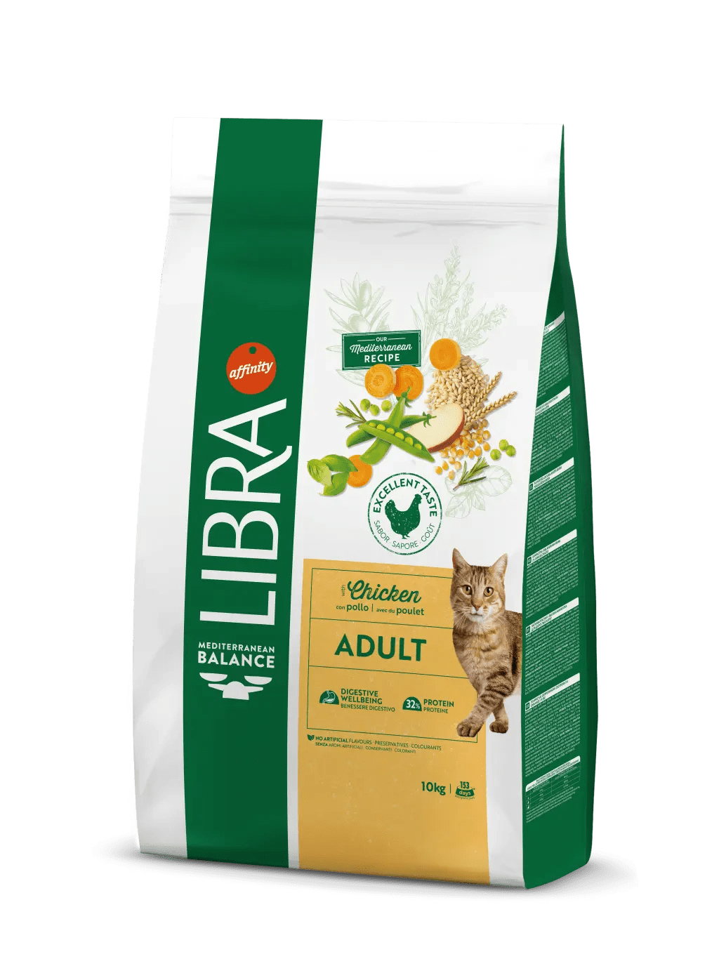 Cibo per gatti adulti Libra di AGRIAPPIA con pollo, crocchette per alimentazione equilibrata e gustosa per il felino.