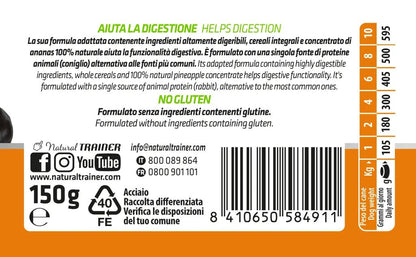 Crocchette umide senza glutine per conigli adulti, Natural Trainer di AGRIAPPIA, con ingredienti naturali e di alta qualità
