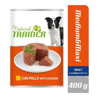 Crocchette umide Natural Trainer Mantenimento M&M per adulti con pollo, alimento naturale per cani AgriaPpia, confezione grande