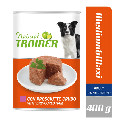 Trainer naturale MANTENIMENTO M&M per cani adulti con prosciutto crudo umido, prodotto da AGRIAPPIA.