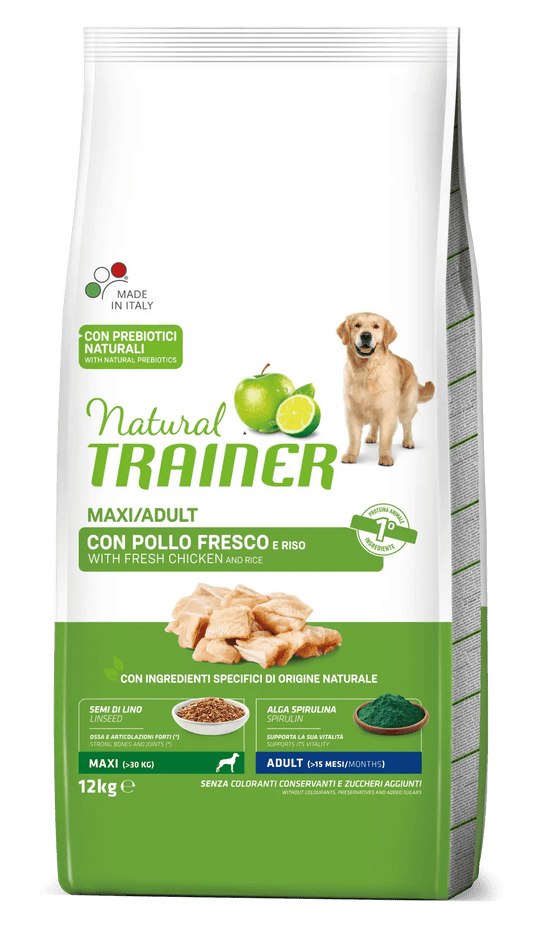 Natural Trainer Mantenimento Maxi Adult – Crocchette con Pollo 12kg