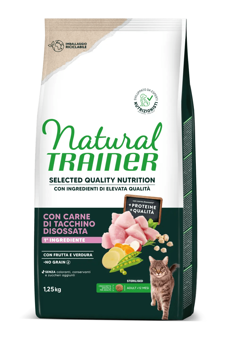 Crocchette per cani adulti sterilizzati con carne di tacchino disossata, prodotto AGRIAPPIA, in confezione grande