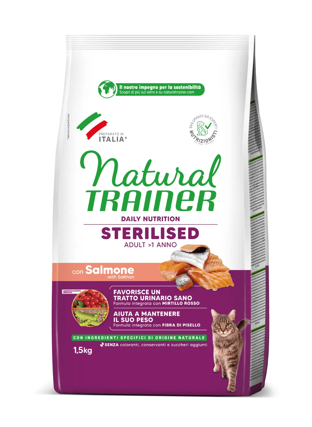 Alimento per gatti adulti AGRIAPPIA DAILY NUTRITION STERILIZED con salmone, scatola grande, crocchette per animali domestici