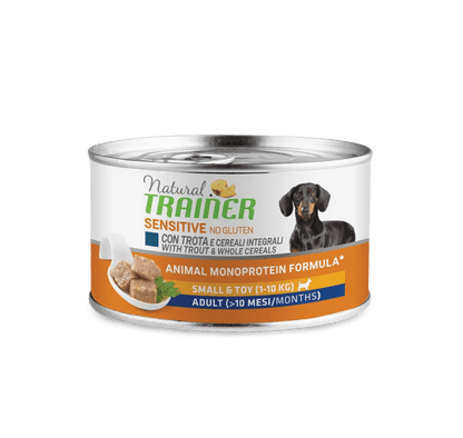 Crocchette per cani Natural Trainer senza glutine di AgriAppia, umido a base di trota per adulti, immagine di grande formato