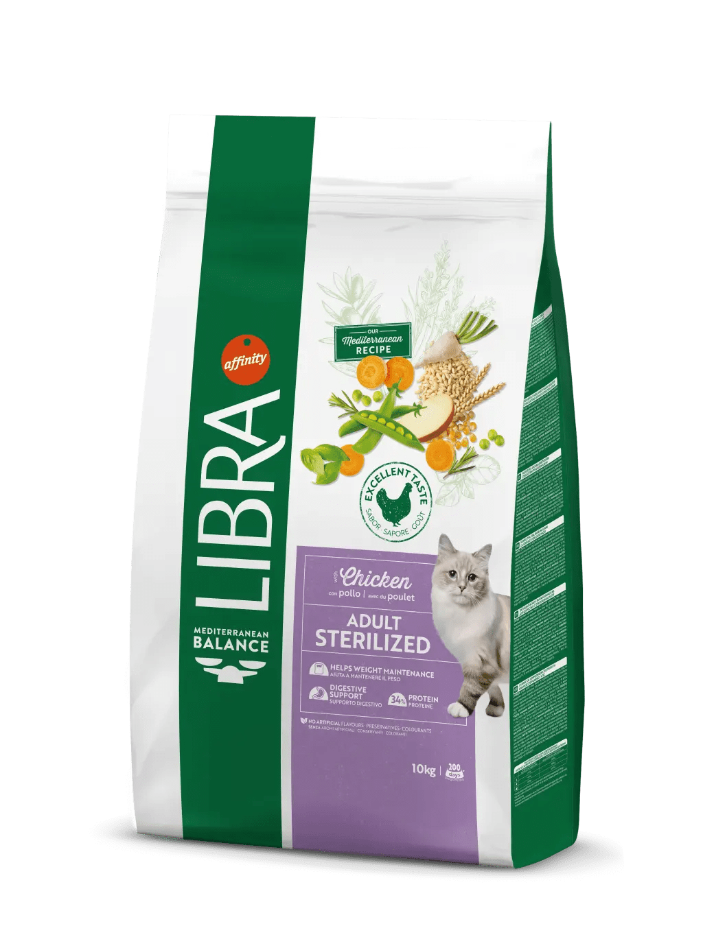 Crocchette AGRIAPPIA Libra Adult sterilizzato con pollo, sacchetto grande di cibo umido per gatti adulti sterilizzati.
