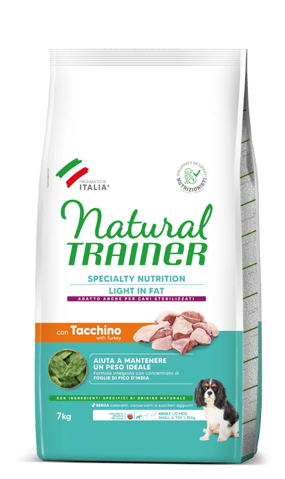 Crocchette per cani AGRIAPPIA Natural Trainer, piccolo e leggero, con tacchino, alimentazione speciale e basso contenuto di grassi.