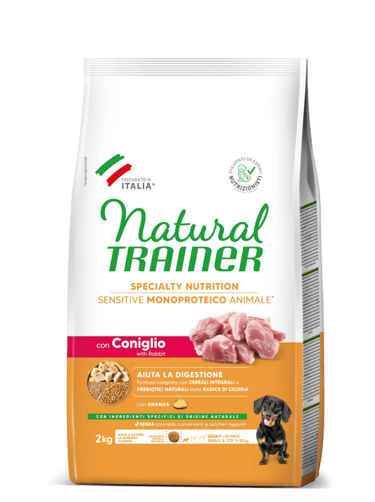 Natural Trainer - SPECIALTY NUTRITION SENSITIVE MONOPROTEICO ANIMALE NO GLUTEN SMALL&TOY ADULT CON Coniglio E CEREALI INTEGRALI