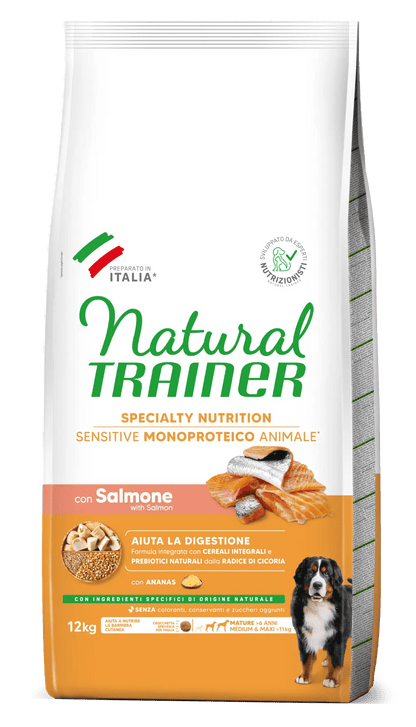 Crocchette per cani Sensible Monoproteico con salmone e cereali integrali, alimento naturale e senza glutine di AgriAppia.