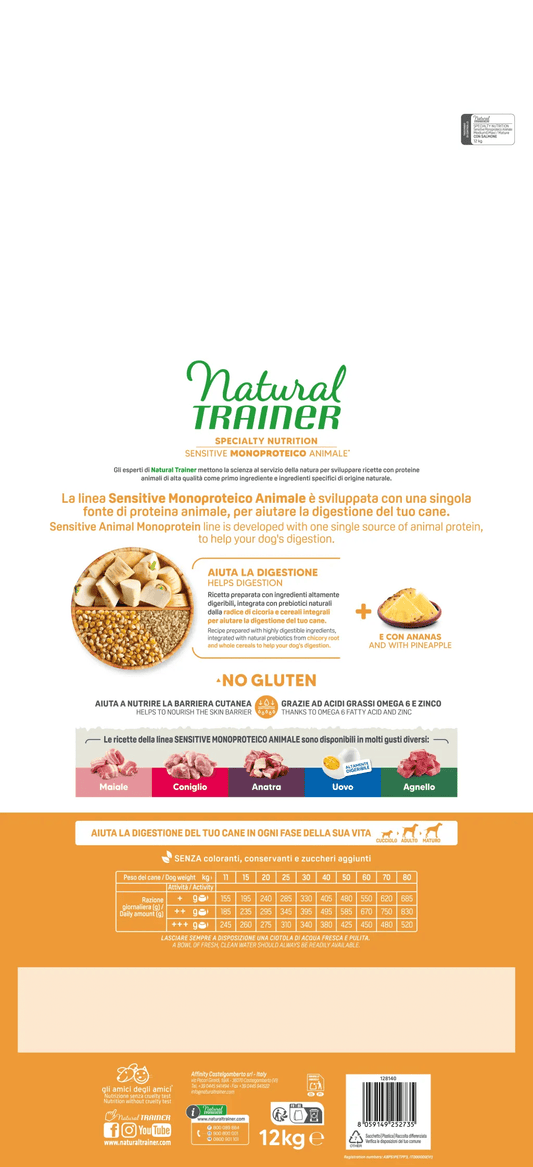 Natural Trainer - SPECIALTY NUTRITION SENSITIVE MONOPROTEICO ANIMALE NO GLUTEN MEDIUM&MAXI MATURE CON SALMONE E CEREALI INTEGRALI