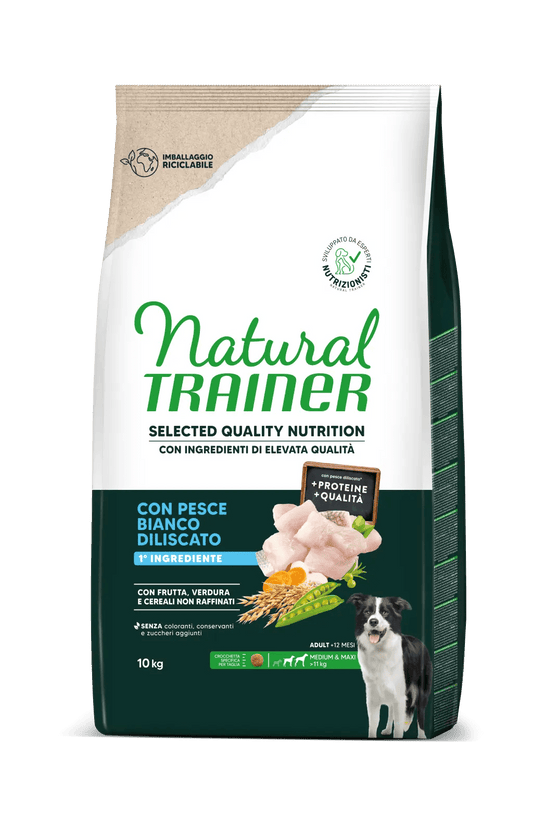 Natural Trainer - SELECTED QUALITY NUTRITION - ADULT MEDIUM MAXI - CON PESCE BIANCO DILISCATO
