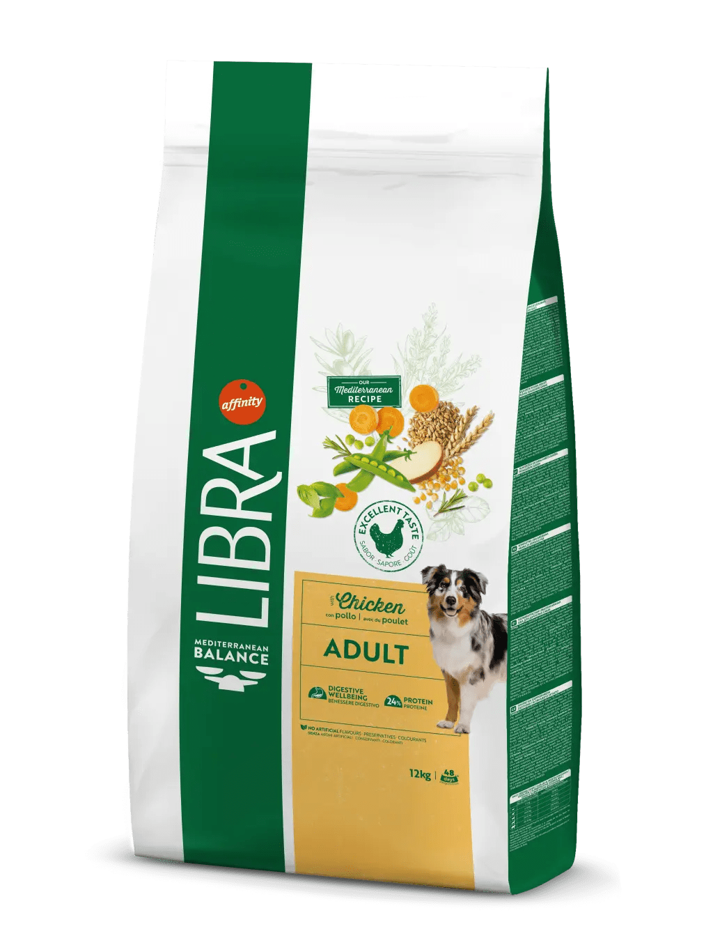 Crocchette per cani adulti Libra Pollo AGRIAPPIA, alimento per cani con crocchette di pollo visibili in primo piano