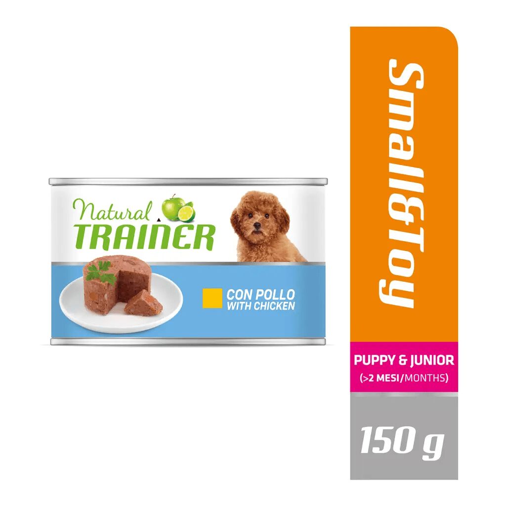 Cibo umido Natural Trainer Mantenimento S&T Puppy&Junior Pollo di Agriappia, confezione da grandi dimensioni, con pollo fresco.