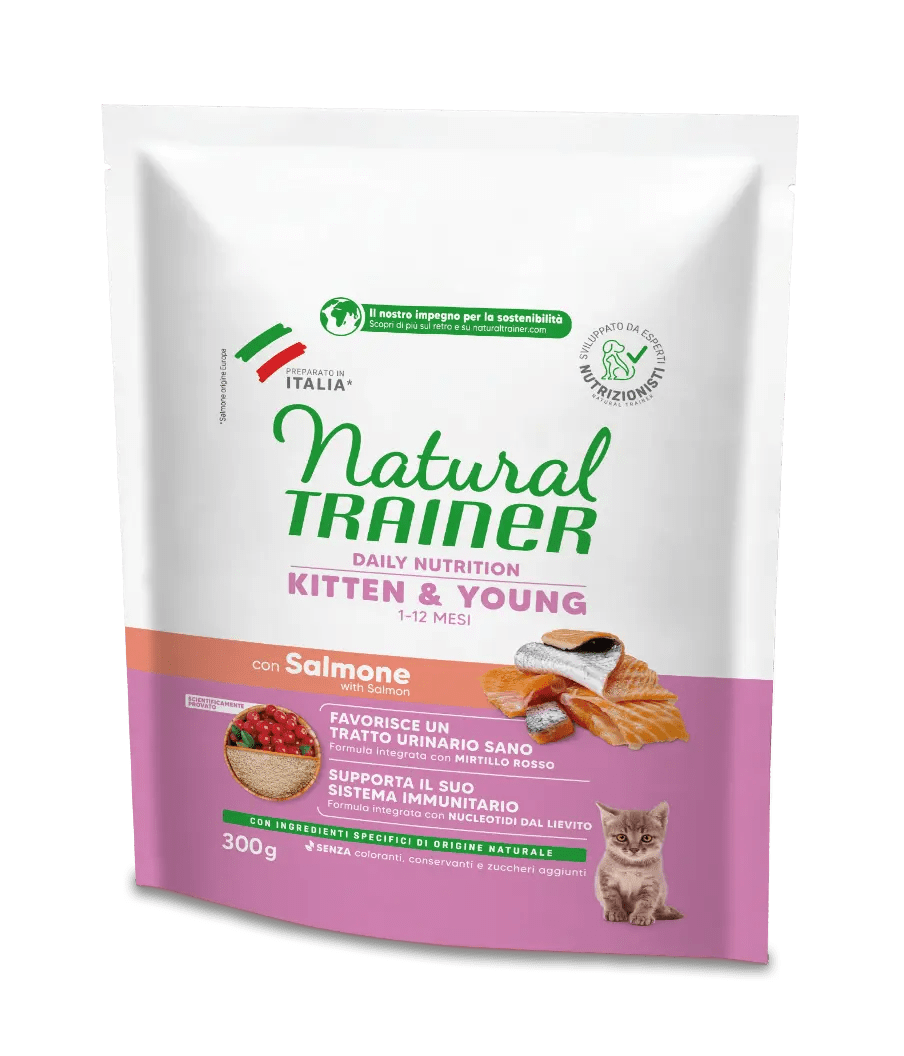 Crocchette per gattini e giovani con salmone AGRIAPPIA Daily Nutrition, sacchetto grande, alimento bilanciato per la crescita