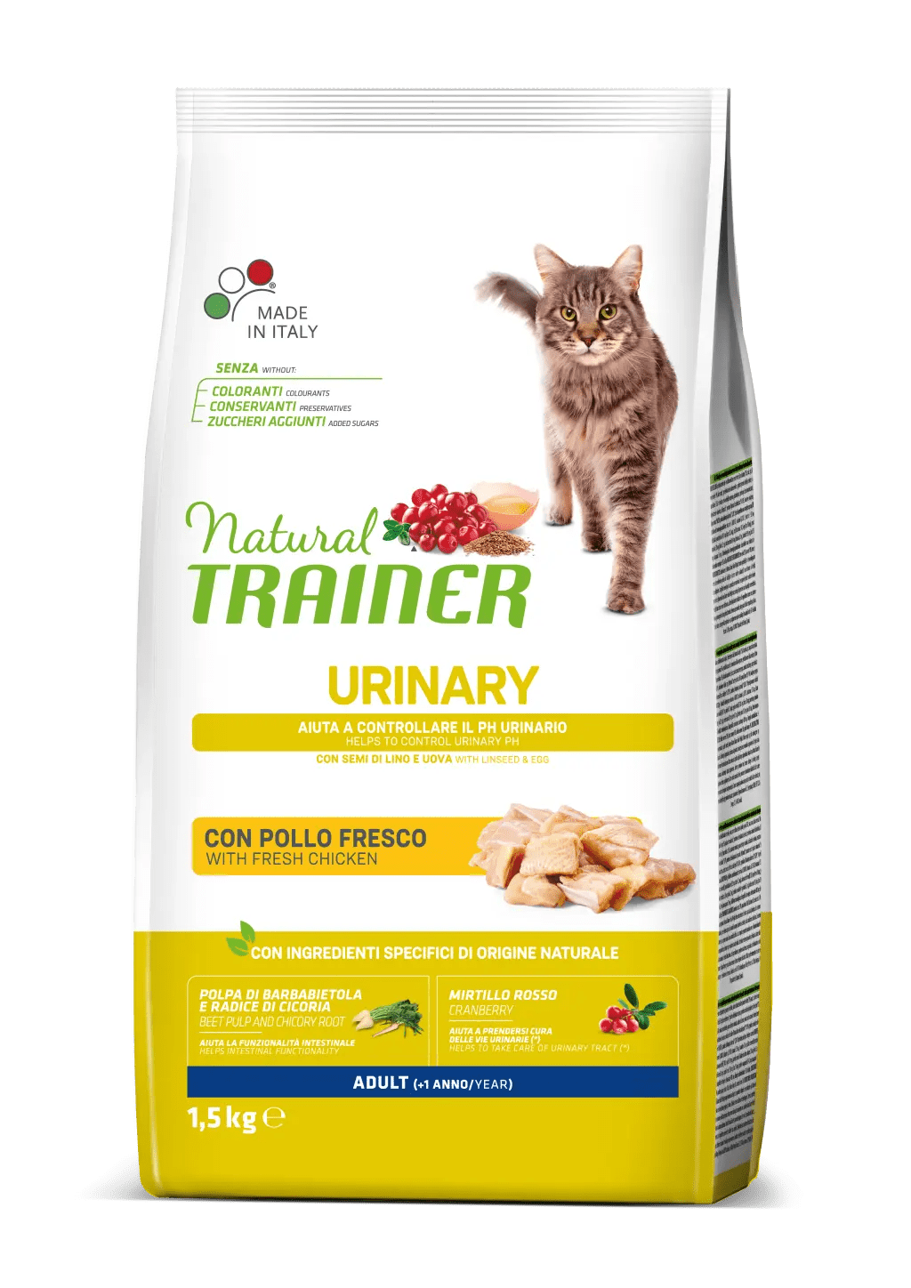 Pollo adulti per urinarie AGRIAPPIA, confezione grande, con crocchette nutrienti per il benessere del gatto.