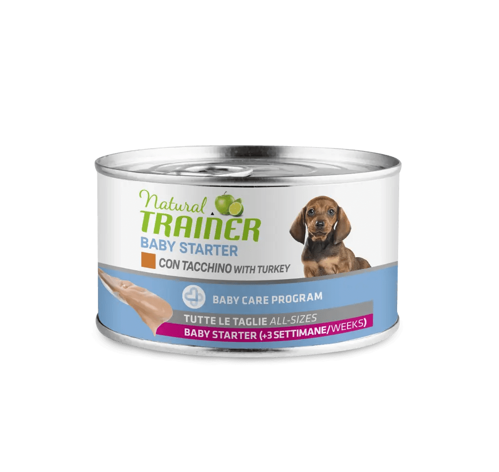 Scatola di cibo umido per neonati Baby Starter Tacchino AgriaPia, confezione grande, alimentazione naturale per bambini piccoli.