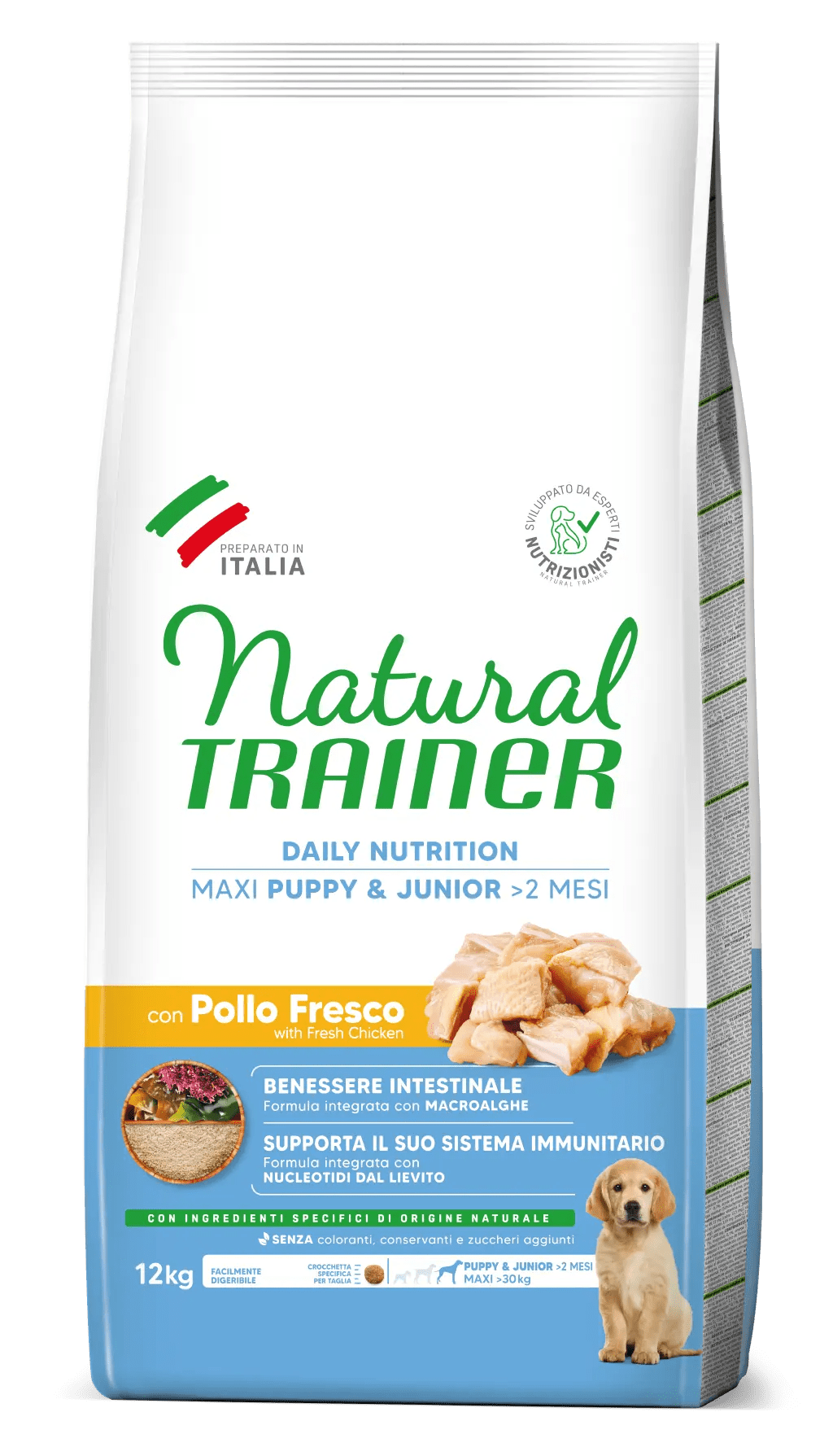 Crocchette per cani MAXI PUPPY&JUNIOR con pollo fresco, alimento naturale AGRIAPPIA, per crescita sana e nutrizione quotidiana