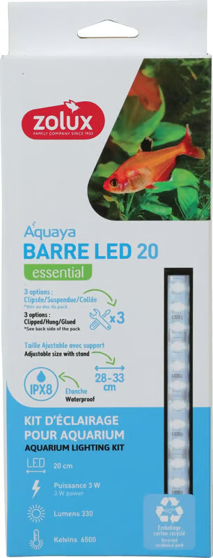 ZOLUX Barra LED Universale per Acquario Ekaï, Initio e Tana – 6500K IPX8, 5 Misure