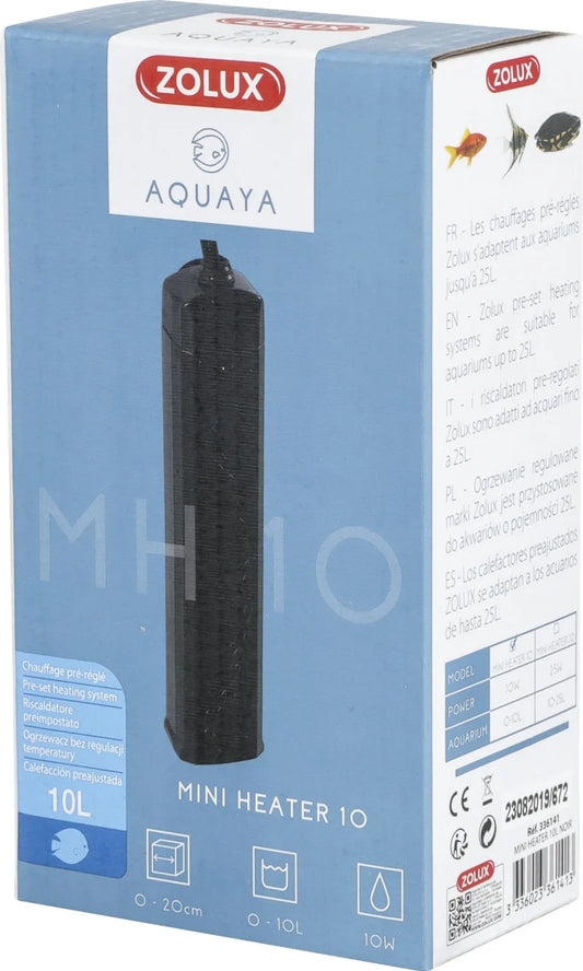 ZOLUX Mini Riscaldatore Preimpostato 25°C per Nano Acquario – 10W o 25W