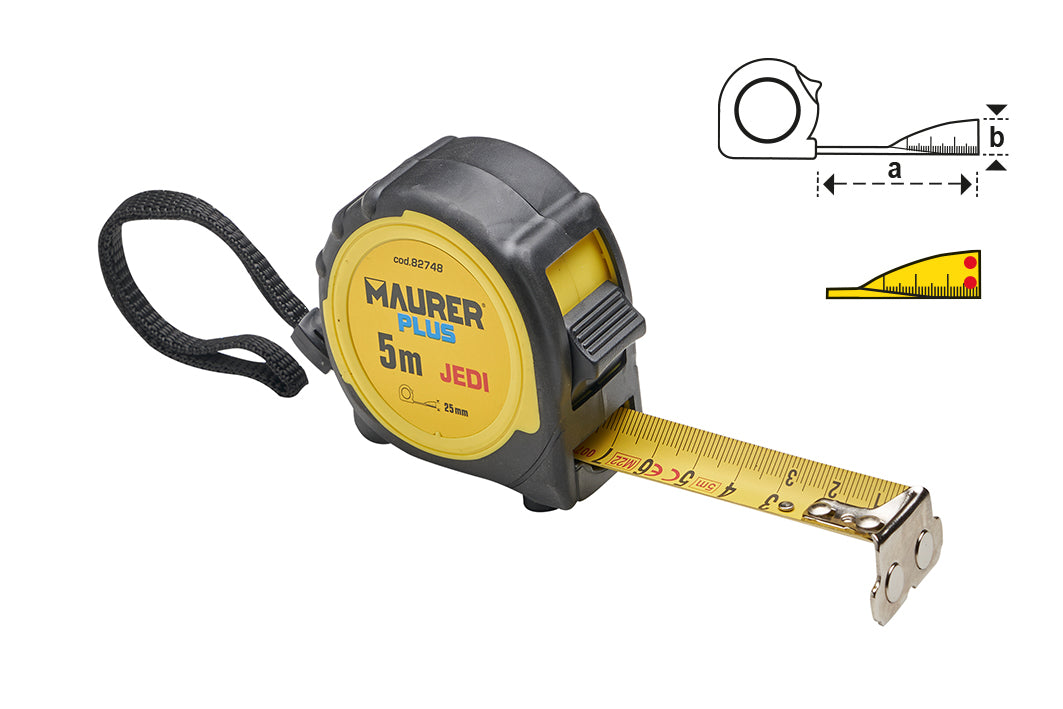 Maurer Plus flessometro Jedi 5 m, 25 mm, EAN 8000071827485