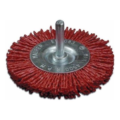 Maurer spazzola a disco in nylon abrasivo grana 80 diametro 75 mm gambo 6 mm EAN 8000071872935