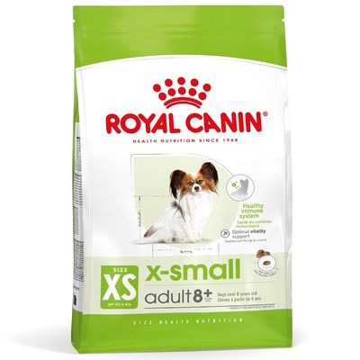 Cibo per cani adulte di taglia X-Small Royal Canin, marca AGRIAPPIA, con sacco di alimento visibile.