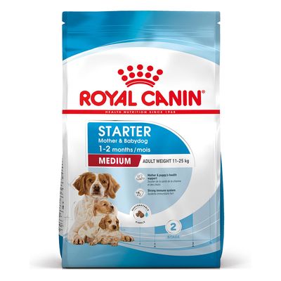 Cibo per cani Royal Canin Medium Starter AGRIAPPIA, confezione con crocchette per adulti di taglia media, alimento completo per cani.