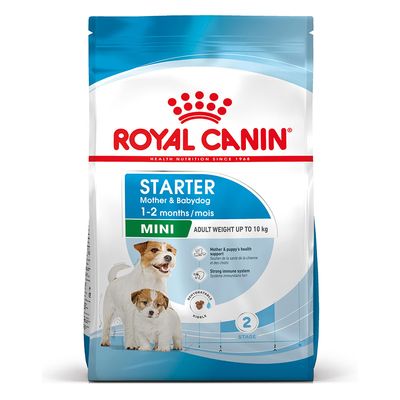 Cibo per cani Mini Starter Royal Canin AGRIAPPIA, confezione con crocchette per cani adulti di taglia piccola.