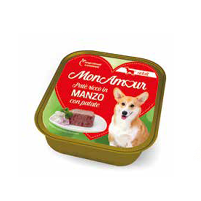 Canna Mon Amour AGRIAPPIA da 300g con manzo, visibile confezione con etichetta e dettaglio del prodotto.