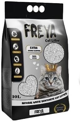 Lettiera per gatti biodegradabile FREYA di AGRIAPPIA, neutra, visibile in un contenitore con texture naturale.